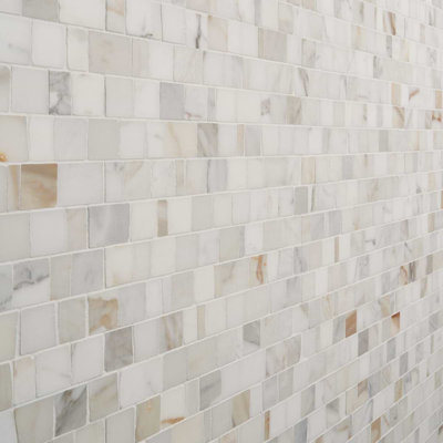 Orné 12 po X 12 po Carreau de mosaïque de marbre jointé à la main pour plancher et mur (5 pieds carrés / feuille)