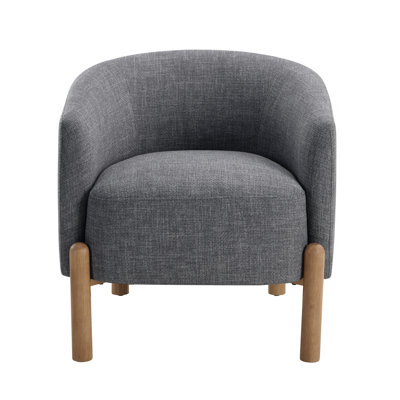 Style Comfort Accent Chair Gray Upholstery Durable Frame Solid Wood Legs Contemporary Living Room Furniture 1Pc