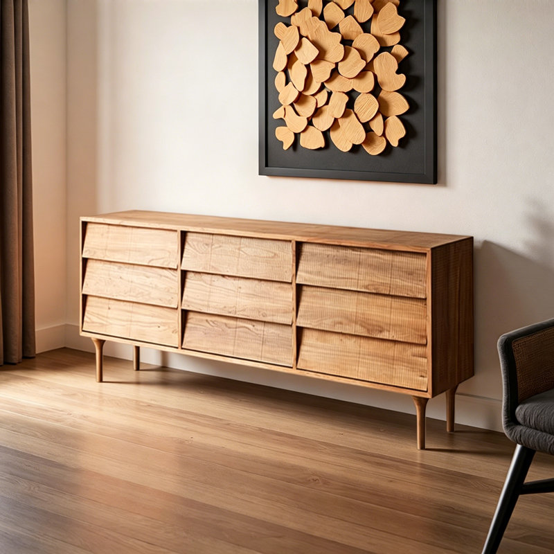 Buffet simple de haute qualité, 29.53" H x 59.06" W x 15.75" D, Burlywood