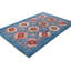 Tapis oriental unique géométrique moderne bleu 4 x 6 One-of-a-Kind