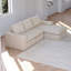 Canapé de 99 po sans méridienne avec méridienne, canapé modulaire rembourré en L de style moderne avec trois coussins, canapé rembourré en tissu Velours côtelé-2000739883-2000739924