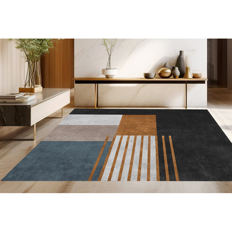 Cloughmills Vinyl Machine Printed Area Rug, Rectangle 5'3" x 7'10.5"