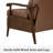 Genuine Leather Push Back Recliner Chair, Solid Wood Arm Mid Century Modern High Back Recliner, 3 Position Adjustable Manual Reclining Lounge Chair for Living Room Bedroom And Reading Nook-1675746541