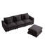 Canapé modulaire avec repose-pieds et trois coussins-391091974