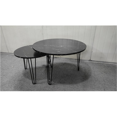 Nesting Coffee Table Set of 2, Circular Nesting End Table Set, Round Tabletop -  Ivy Bronx, FA54FC0D77394E6DB9380B0A55DCE186