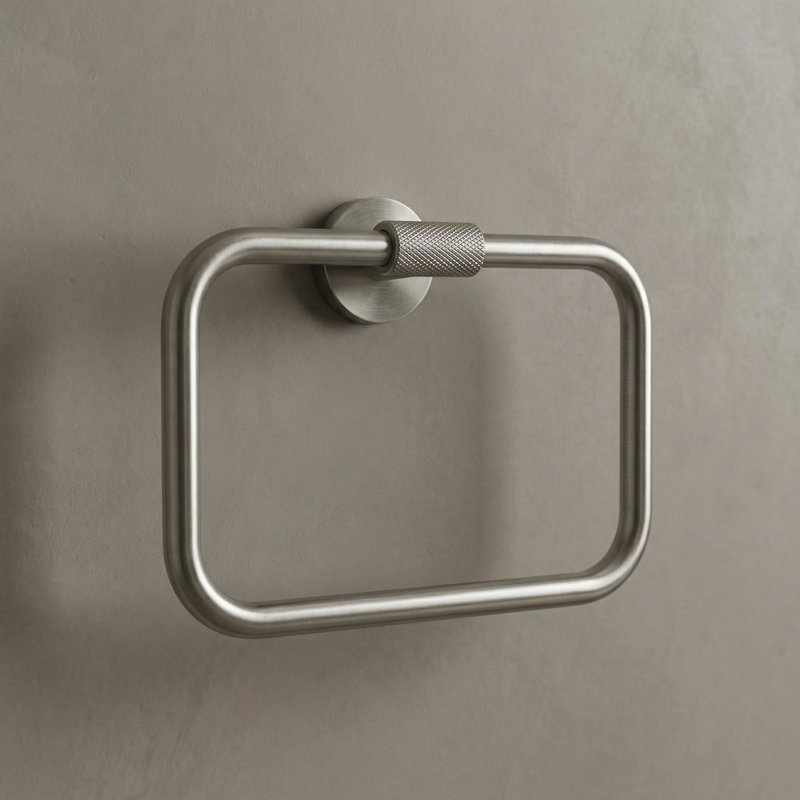 Forward Square Towel Ring, Brushed Nickel