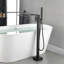 Robinet de baignoire autoportant à deux poignées en nickel brossé avec douche à main, robinet de baignoire autoportant avec robinet de baignoire et robinet à fixation au sol-69820499