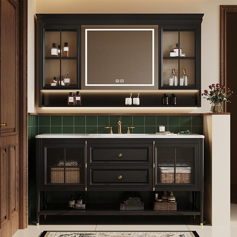 Armoire de salle de bain American Light, H 32,28 po x l 55,12 po x P 21,65 po, Noir