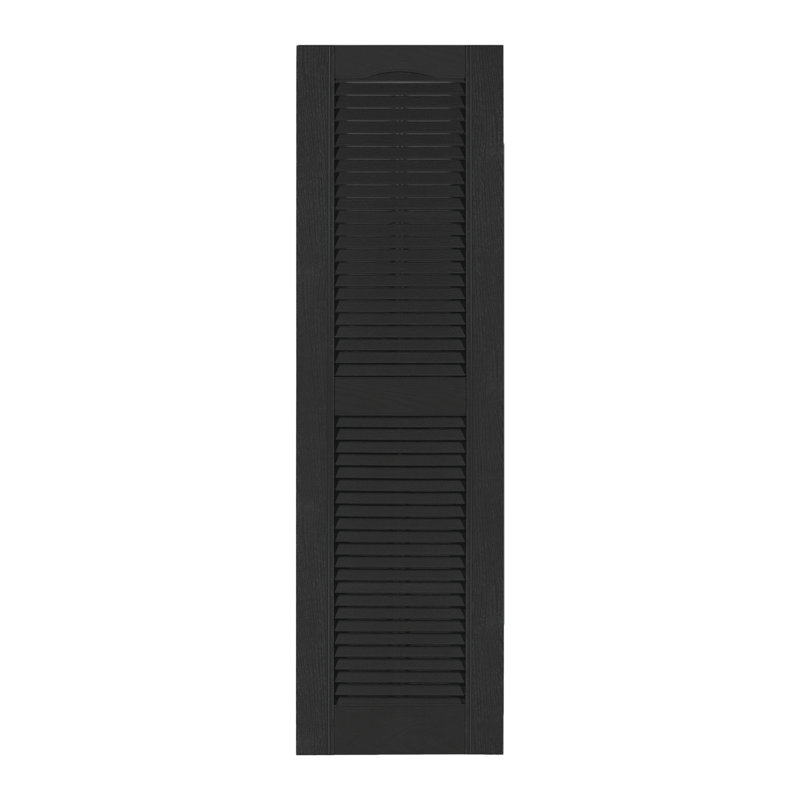 Custom Louvred Shutter with Cathedral Top, 55", Black, 12"