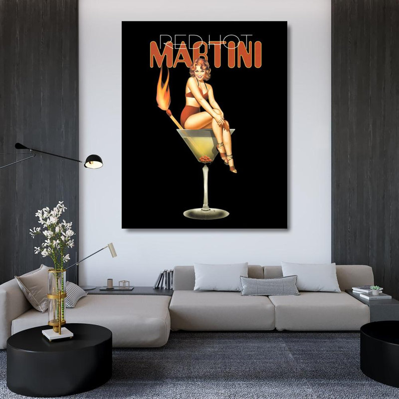 Red Hot Martini, H 45 po x l 36 po