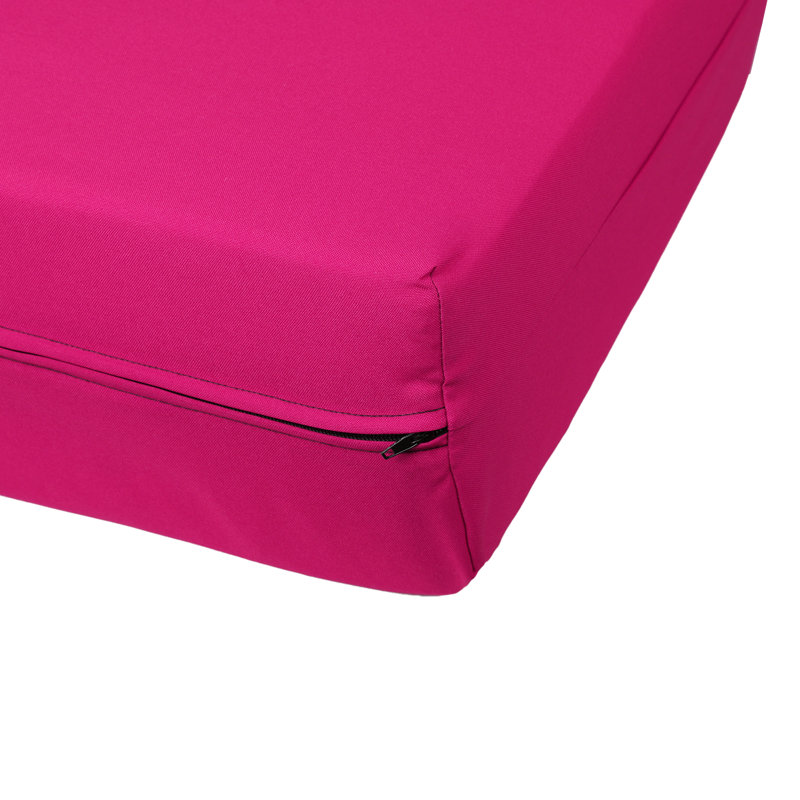 Housse pour canapé-lit réversible en tissu de polyester réversible avec fermeture à glissière 3 côtés, Simple, Rose vif