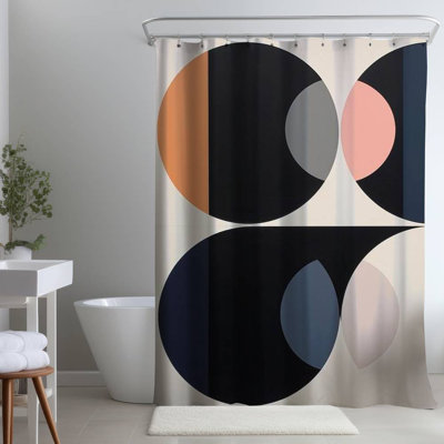Abstract – Polyester Shower Curtain, Dye Sublimation Print, 71" W × 74" L