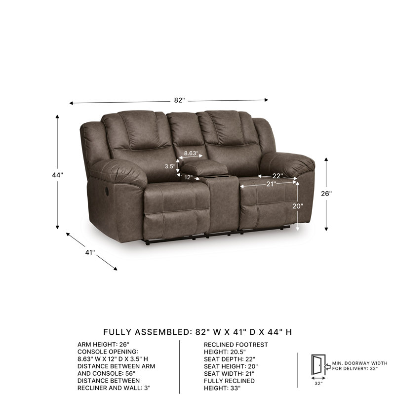 Windsley Reclining Loveseat with Console