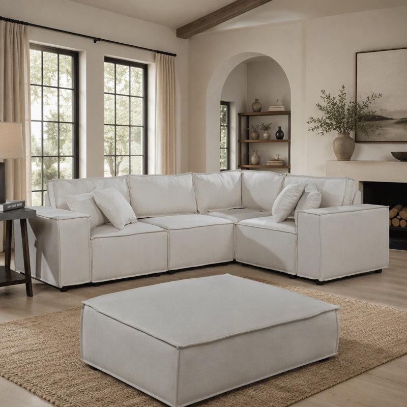 Upholstered 71.5 " Linen Sectional