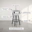Tabouret de bar et de comptoir pivotant Siya-380055204-380053966