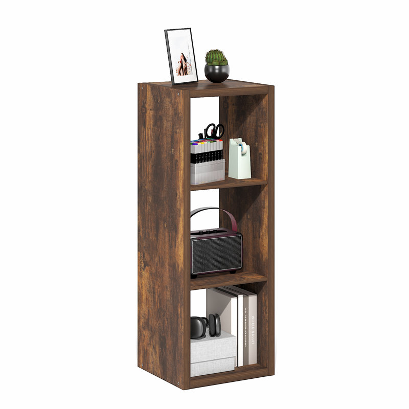 Organisateur de rangement Ebern Designs Darrington, (3 tablettes) H 43,98 po x l 15,87 po x P 14,57 po, Bois de pin ambré