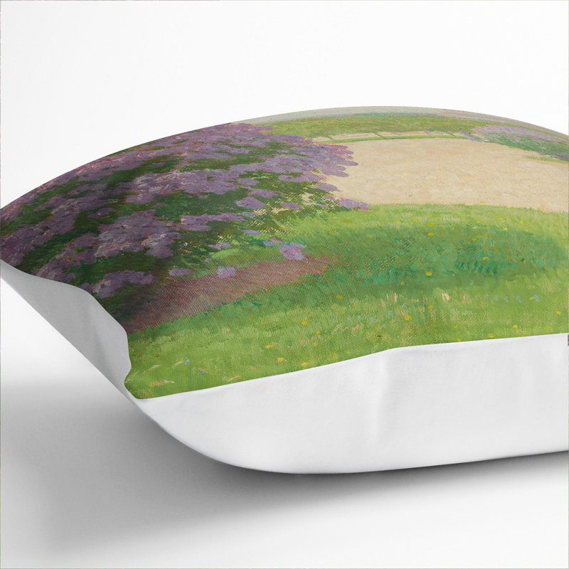 Heros Square With Lilacs Square Throw Cushion, 40cm H x 40cm W x 15cm D, White