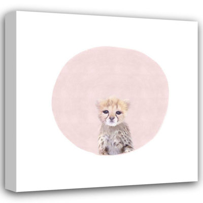 ArtDirect Straatsma, Leah Gallery Wrapped Canvas Art Titled: Baby Cheetah Pink