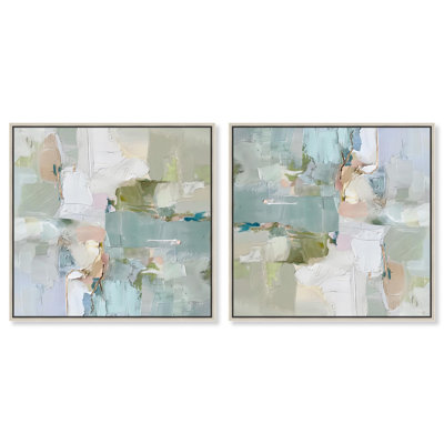 Jade Sweep I Set Canvas Modern Trendy Art by Art Remedy