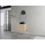 Meuble-lavabo mural 24 po avec lavabo d'art en céramique et porte à fermeture en douceur, emballage KD, contreplaqué-130629337