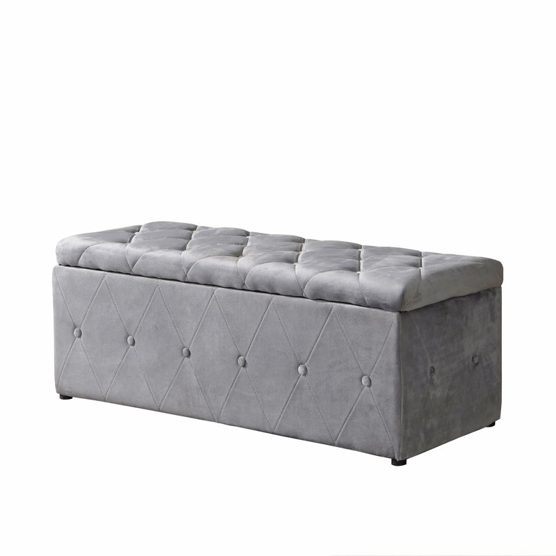 Ensemble de repose-pieds rectangulaire 1 pièce en velours avec 2 repose-pieds, Velours gris velours