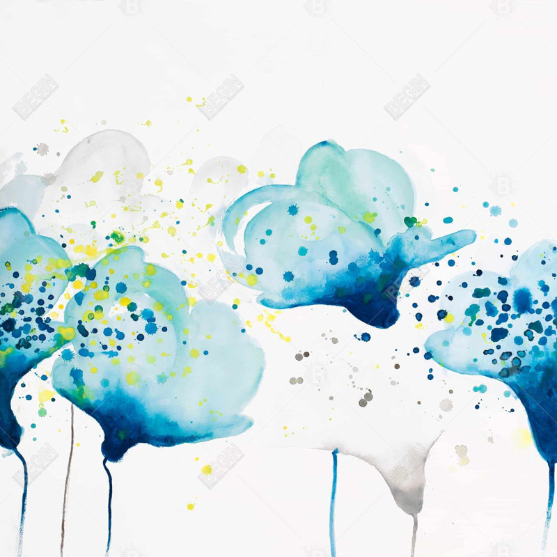 Floral – Polyester Shower Curtain, Dye Sublimation Print, 71" W × 74" L