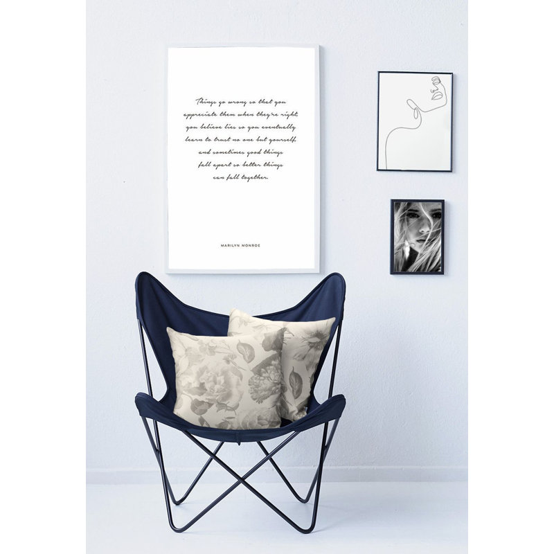 Floral Square Throw Cushion, 48cm H x 48cm W x 5cm D, Taupe