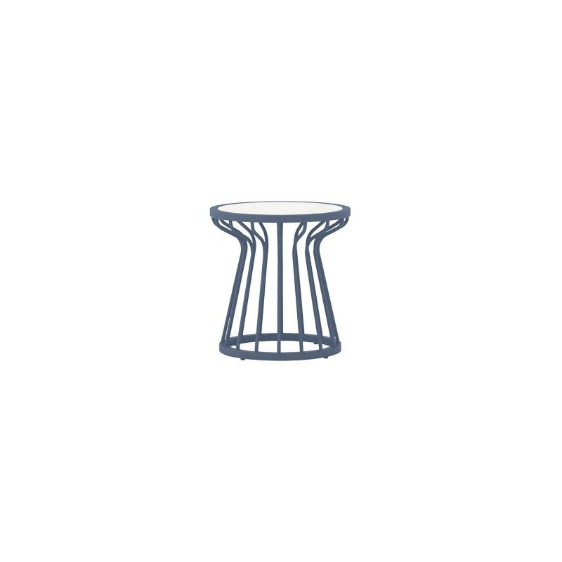 Kali Outdoor Round Side Table, Blue