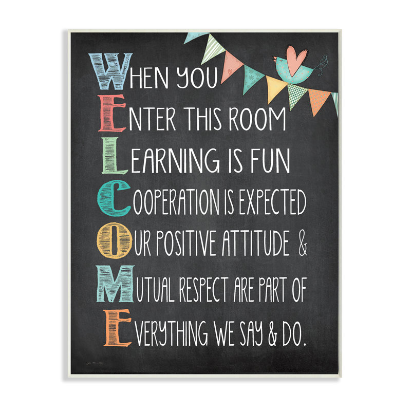 "Welcome Acrostic Rainbow", art encadré