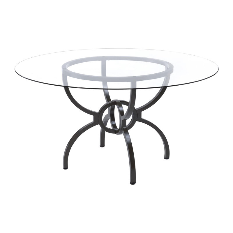 Base de table de salle à manger Hayek, Noir, H 31,25 po x L 48,4 po x l 48,4 po