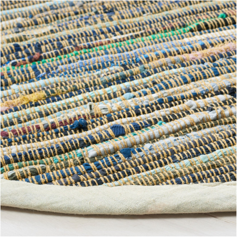 Tapis rayé en coton tissé à plat Rag, Rectangle 6 pi x 9 pi