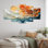 Blue And Orange Ink Cascade Fluid - Abstract Liquid Ink Multipanel Wall Art For Living Room