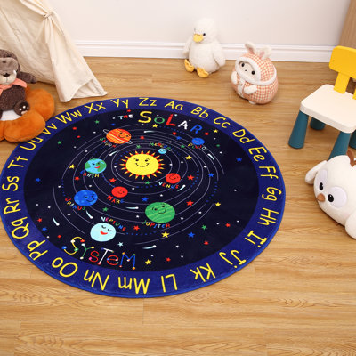 Tapis système solaire à thème Galaxy, lavable pour la chambre à coucher, la chambre de bébé, la salle de jeux
