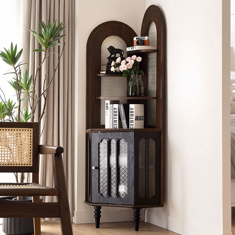 French-style vintage corner display cabinet