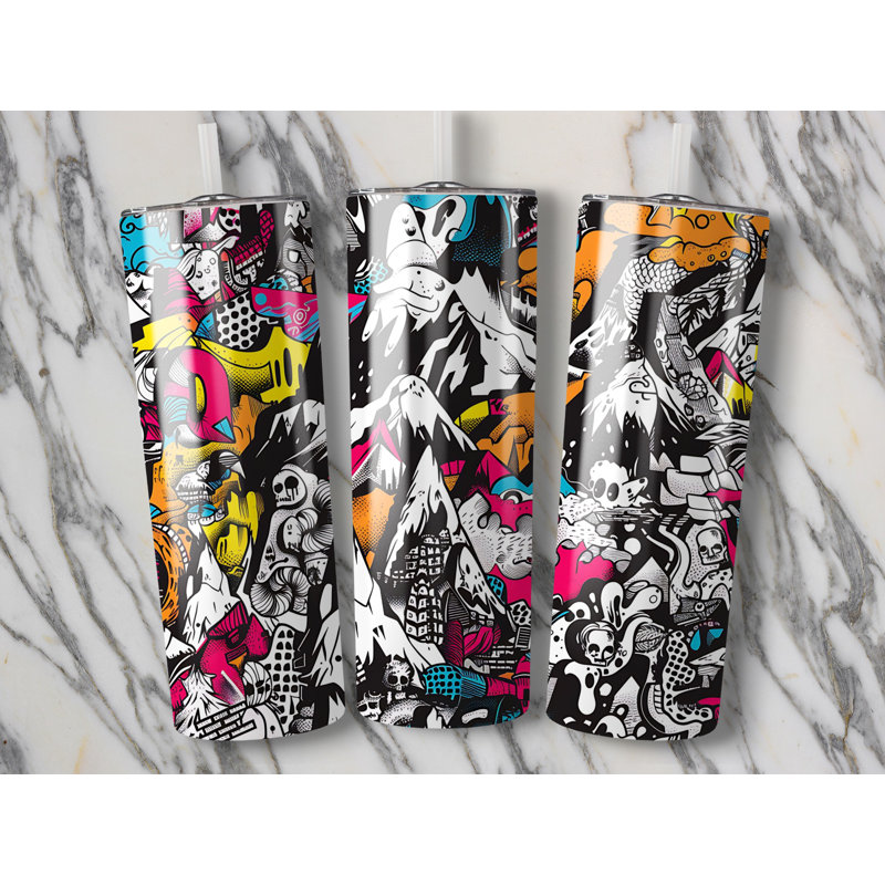 Choose Handmade Tumblers 591ml Vacuum Insulated Stainless Steel (18/8) Travel Tumbler with Straw