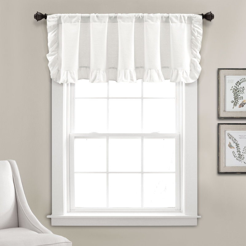 Lush Decor Linen Ruffle Single Window Valance