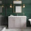 Meuble-lavabo autoportant avec lavabo en résine blanche-1495420041