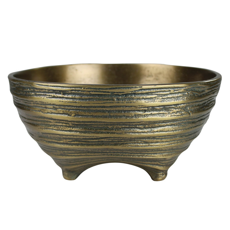 Bol décoratif en métal Adrianus, H 4 po x l 8,25 po x P 6,5 po