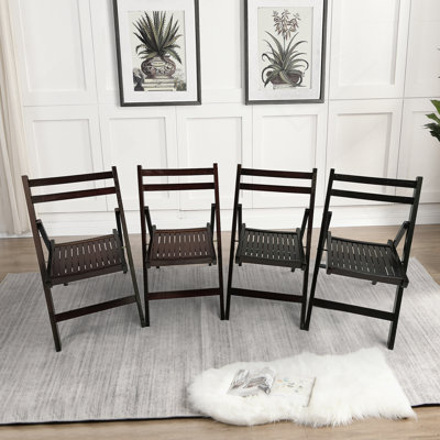 Ensemble de chaises pliantes polyvalentes en bois massif pour diverses occasions