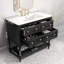 6-inch Bathroom Vanity Set With Undermount Ceramic Sink: Solid Wood Frame, Freestanding Design With 4 Drawers, Black-1013076437