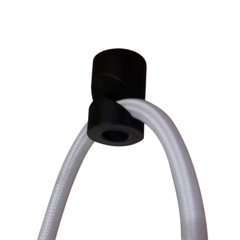 1 Light Swag Plug-In Pendant 14"w Rounded Corner Square Oatmeal Drum Shade, Black Cord
