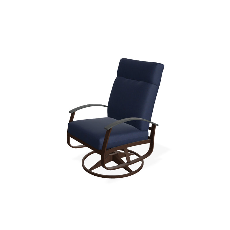 Chaise berçante pivotante réglable avec coussins Askar, Mélange indigo, Graphite classique P30, Kona texturé