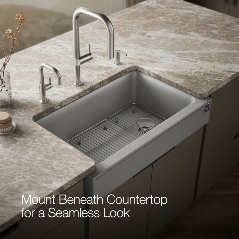 CAIRN 1 BASIN 36-In SHORT APRN, Matte Gray
