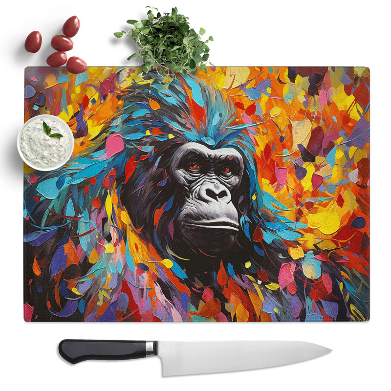 Gorilla Orphism  Glass Chopping Board