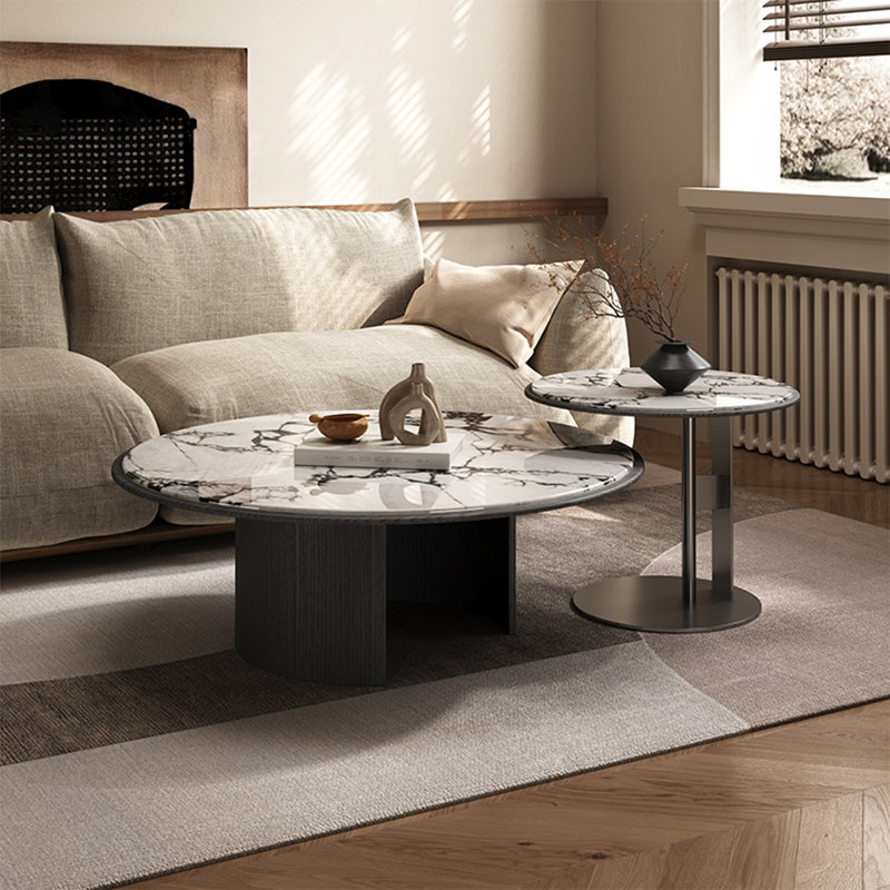 Table basse simple en pierre micro-cristalline, H 15 po x L 39,4 po x l 39,4 po
