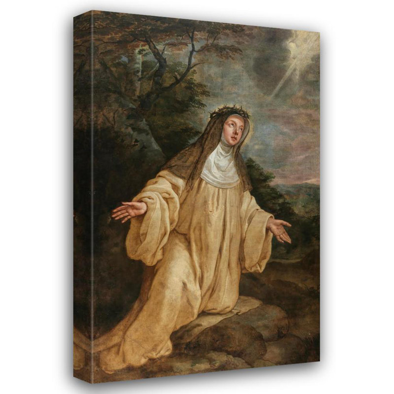 «Saint Catherine of Siena» par Gaspar De Crayer, reproduction d'art sur toile tendue avec châssis, H 48 po x l 33 po
