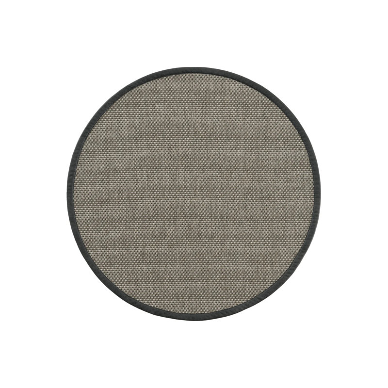 Tapis en sisal rond en cuir Medda, Rond 4 pi 8 po