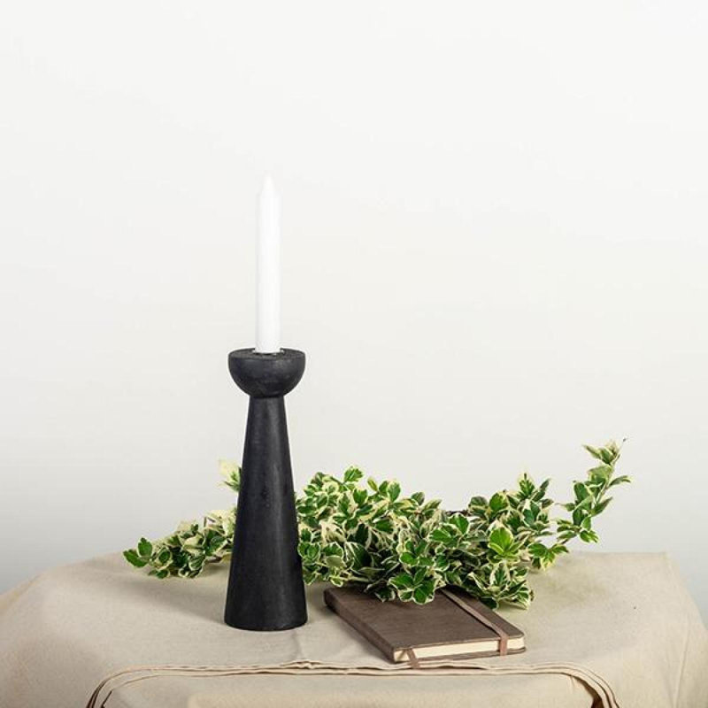 Bougeoir de table en bois, H 10,5 po x l 3 po x P 3 po