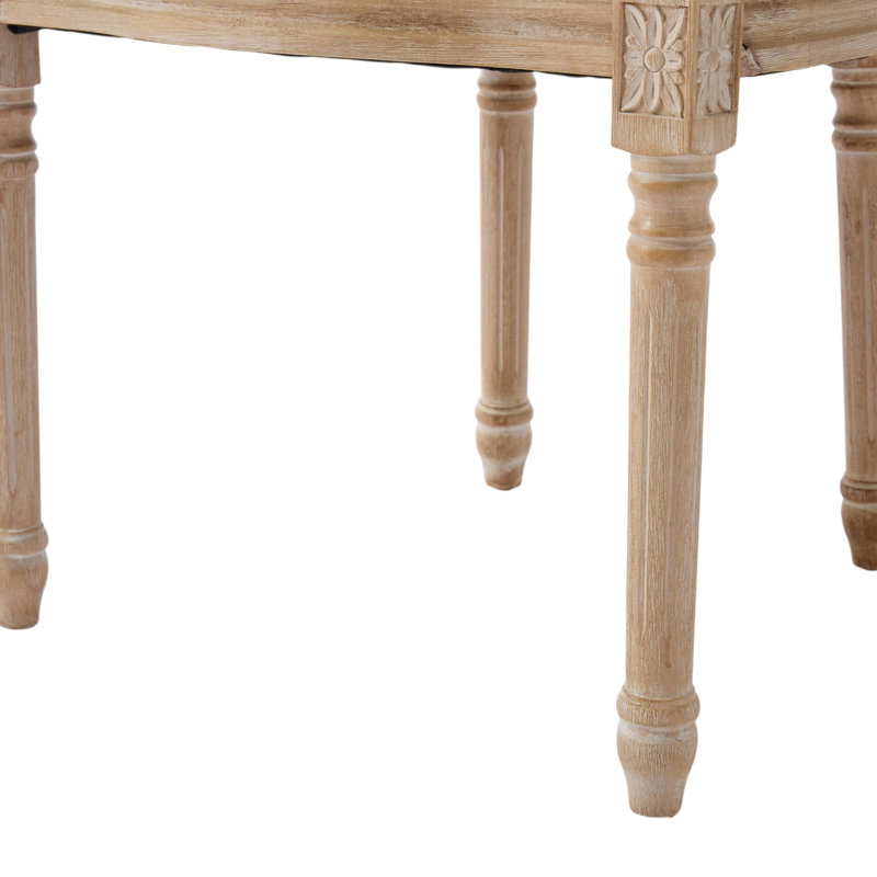 French Country Upholstered  Dining Chairs with Square Back, Wire drawing and carving techniques, 6, Black