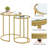 Baina 23.5"H Round Nesting End Table Set with Metal Frame-1715767582
